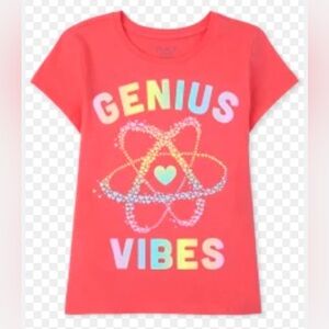 NEW - GIRLS GENIUS VIBES CORAL TEE